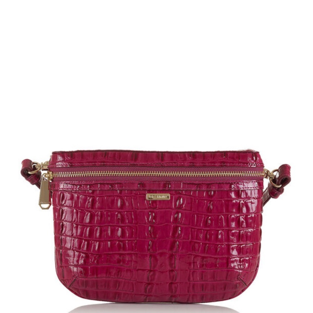 COPY - Brahmin Belt bag Fuschia La Scala Pink Croc